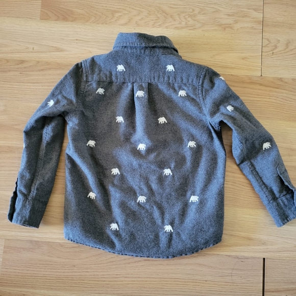 Janie and Jack embroidered polar bear flannel shirt - Picture 3 of 4